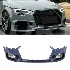 FRONT BUMPER RS3 STYLE PRIMER FINISH REPLACEMENT FOR AUDI A3 SEDAN 8V 2017-2020