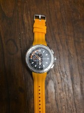Nautica A18723G Quartz Watch - Black Dial Chronograph Display - Orange Strap