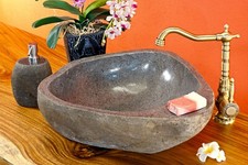 Natural Stone Sink up to 55 cm round gray large Stone Sink Bathroom NEW