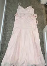 NWT Vera Wang WHITE David’s Bridal Petal Pink Chiffon With Sash Size 16 Dress
