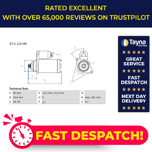 Starter motor fits - fits, nissan