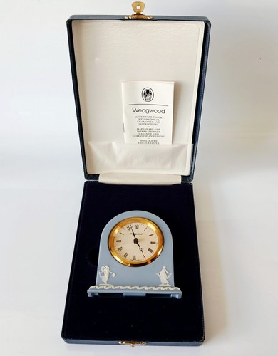 Wedgwood jasper blue clock - wedgwood,
