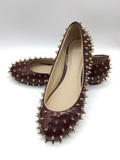 Kandee Fudge Brown Spike Round Toe Flats EU37 UK4