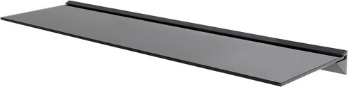 Black glass floating shelf - black,