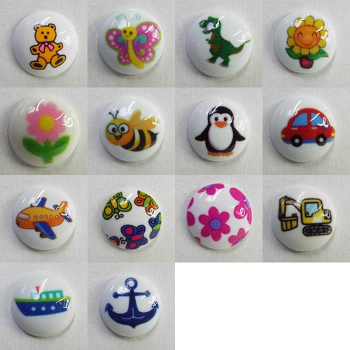 15mm children buttons - children, printed