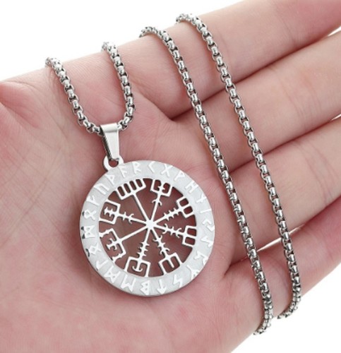 Silver gold rune vegvisir - gold,