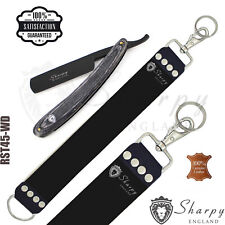 VINTAGE SALON STRAIGHT CUT THROAT SHAVING RAZOR WITH LEATHER SHARPENING STROP 