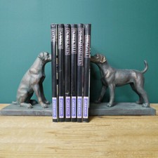 Dog Bookends Labrador Black Standing Animal Bookshelf Stopper Vintage Ornament