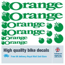 Orange bike decal / labels with free bike protection (27 pack) - 20 colours