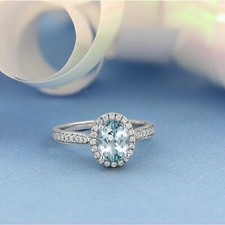 2Ct Oval Cut Blue Aquamarine