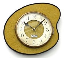 NEW 25cm Mid Century Style Wall Clock - Vintage Retro Style French Gold Formica