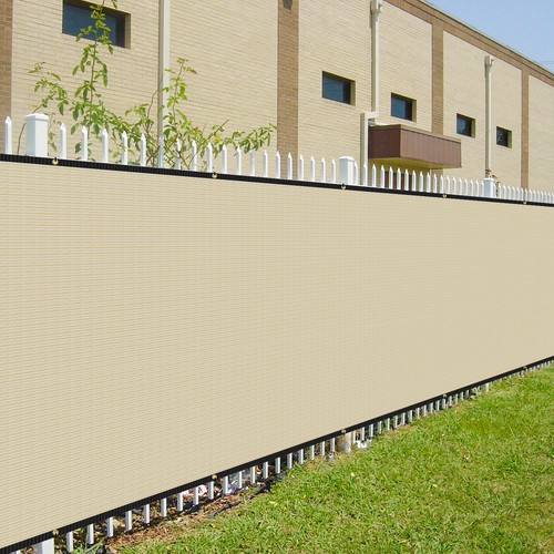 Beige privacy fence screen - fence,