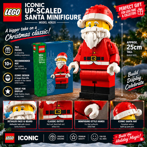 Lego iconic scaled santa - lego,