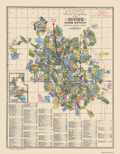Historic mine map nevada - map,