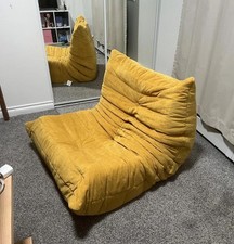 Linge Roset style Togo Small Settee sofa Alcantara curry (Not Original)