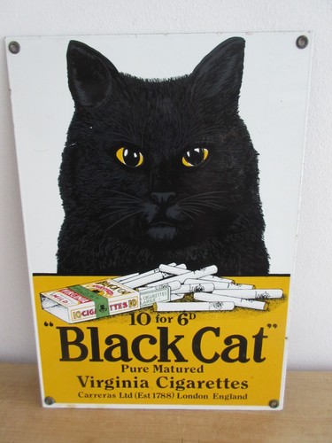 Vintage black cat cigarettes - black,