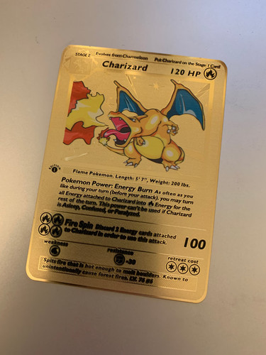 Metal gold charizard pokémon - metal,