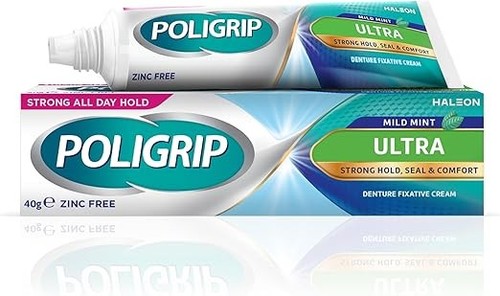 Poligrip denture adhesive - poligrip,