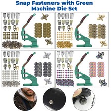 The Green Machine Hand Press® with Fixing Die Snap Fasteners Popper Studs Kit