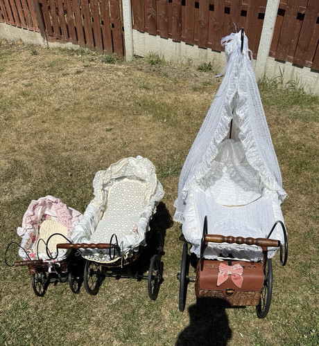 Vintage wicker doll pram - wicker, with