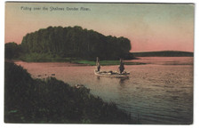 Newfoundland & Labrador "Polling Over the Shallows Gander River 1907-15 Postcard