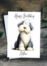 Old English Sheepdog Birthday Card Dog Personalised Any Name