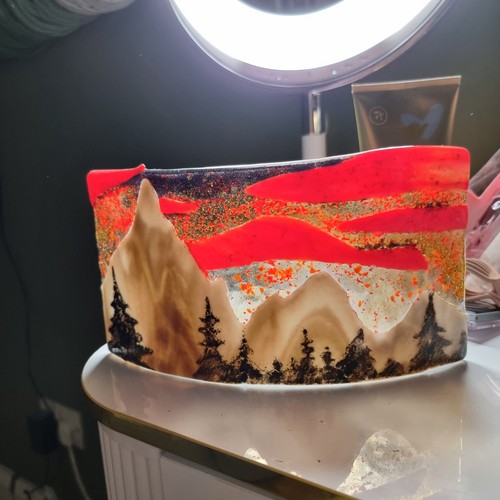 Small fused glass waved - small,