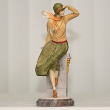 Royal Doulton Classique ‘LUCINDA’ CL3983 Art Deco Figurine Marble Base Excellent