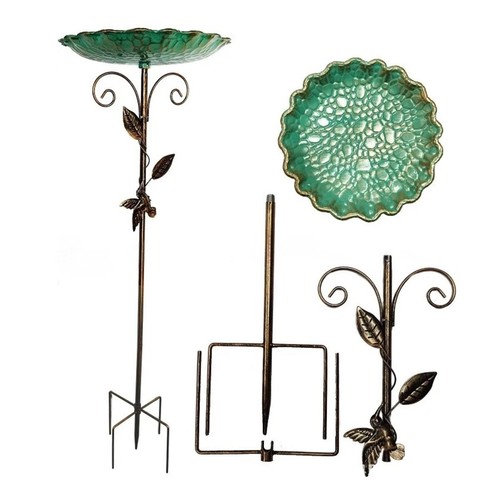 Metal bird bath bowl with - metal,