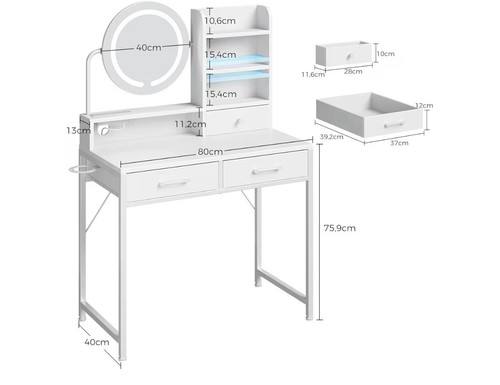 White dressing table with - with, led