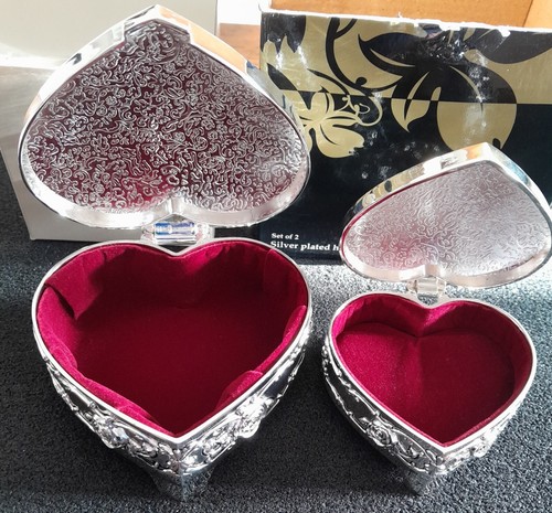Silver plated trinket boxes - , x