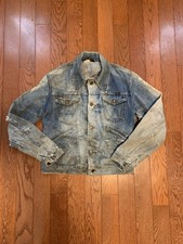 Vintage Wrangler Distressed Jean Jacket 70’s Women’s Size 40