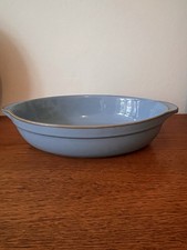 DENBY COLONIAL BLUE LARGE OVAL LASAGNA/GRATIN DISH. PERFECT UNUSED CONDITION.
