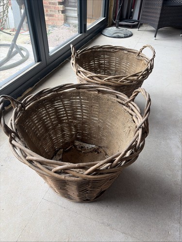 Large round lined log baskets - round,