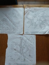 Vintage Deighton's 'Silver-Tex' Embroidery Transfers: 3 x 10" designs ( pack a)