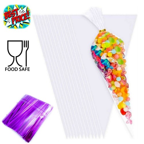 Clear cellophane cone sweet - cellophane,