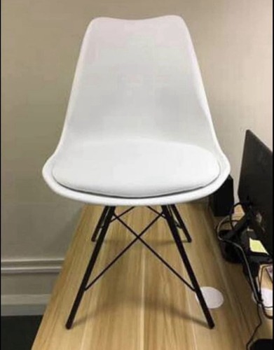 White plastic dining chair - dining, (10