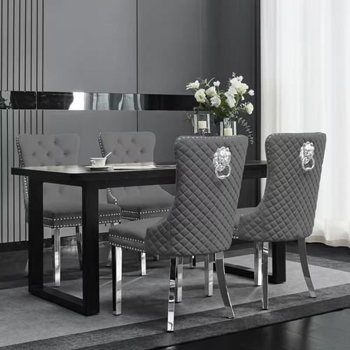 Set plush velvet dining - plush,