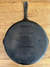 Large Black Wagner’s 1891 Frying Pan Skillet Cast Iron griddle 11 3/8”