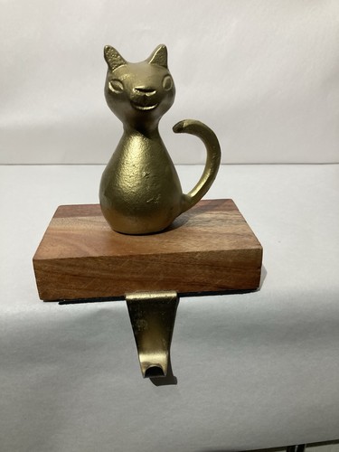Metal cat christmas stocking - cat,