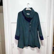 Terry Macey Brighton Jacket Teal Navy Corduroy Mid Length 100% Cotton Size S