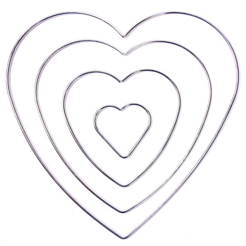 Metal floral hoops heart - floral,