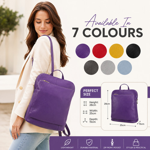 Genuine leather backpack - genuine,