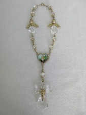 Stunning!! Brand New! HandMade!! Crystal & Gold Coloured Single Decade Rosary!!
