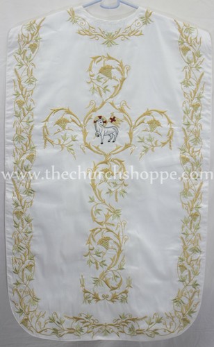 White roman chasuble - roman,