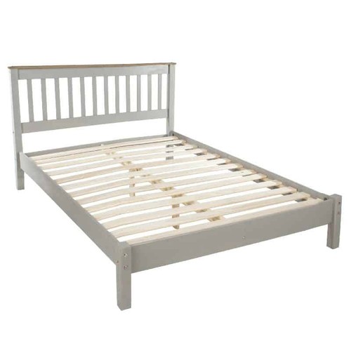 Corona grey double bed - bed, pine