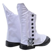 Scottish Piper Kilt Spats For Men White Canvas Ghillie Brogues Shoe Spats