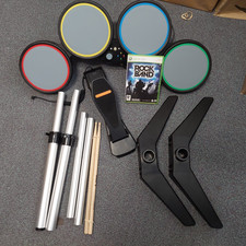 xbox 360 Rock Band Game + Wired Drum Kit TESTED & WORKING PAL UK