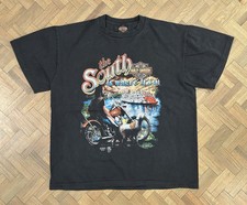 HARLEY DAVIDSON vintage 1989 3D EMBLEM t shirt THE SOUTH IS WHERE IT’S AT biker