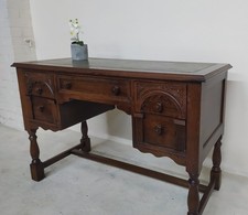 Oak writing desk with drawers